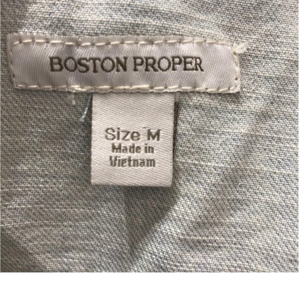 Boston Proper Two-Tone Light Wash Denim Jacket - Picture 7 of 10